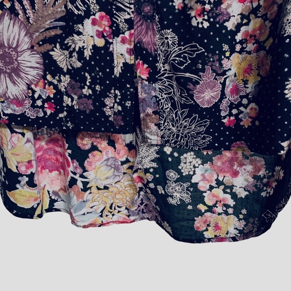 ANTHROPOLOGIE MAEVE AUTUMNAL FLORAL BUTTON-UP LONG SLEEVE TUNIC SHIRT - Picture 13 of 16